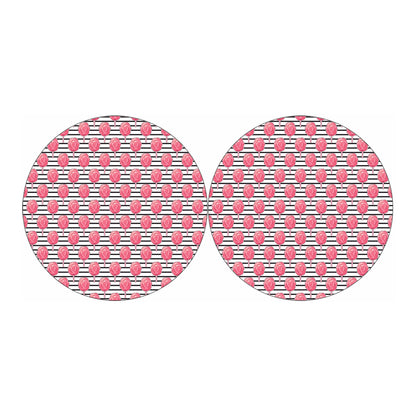 Cotton Candy Striped Pattern Print Car Coasters