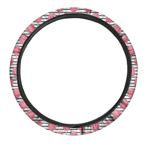 Cotton Candy Striped Pattern Print Car Steering Wheel Cover