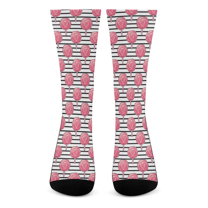 Cotton Candy Striped Pattern Print Crew Socks