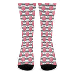 Cotton Candy Striped Pattern Print Crew Socks