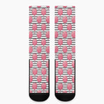 Cotton Candy Striped Pattern Print Crew Socks