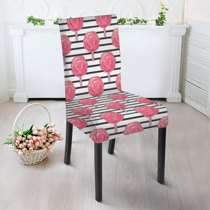 Cotton Candy Striped Pattern Print Dining Chair Slipcover