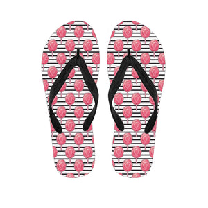 Cotton Candy Striped Pattern Print Flip Flops