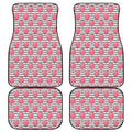 Cotton Candy Striped Pattern Print Front and Back Car Floor Mats