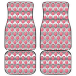 Cotton Candy Striped Pattern Print Front and Back Car Floor Mats