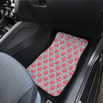 Cotton Candy Striped Pattern Print Front and Back Car Floor Mats