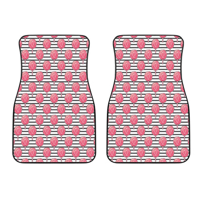 Cotton Candy Striped Pattern Print Front Car Floor Mats