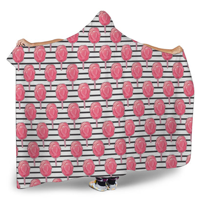 Cotton Candy Striped Pattern Print Hooded Blanket