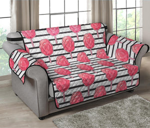 Cotton Candy Striped Pattern Print Loveseat Protector