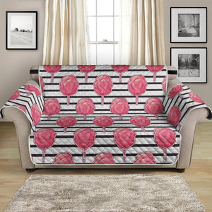 Cotton Candy Striped Pattern Print Loveseat Protector