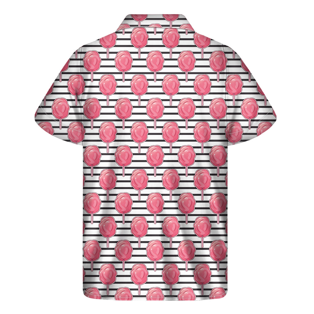 Cotton Candy Striped Pattern Print Men's Short Sleeve Shirt