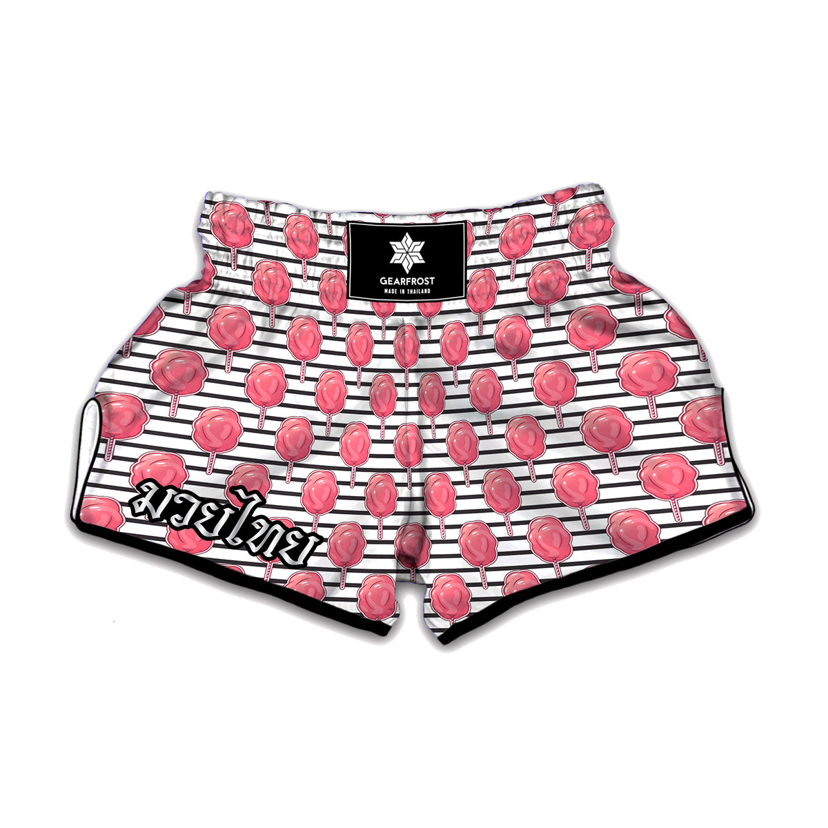 Cotton Candy Striped Pattern Print Muay Thai Boxing Shorts