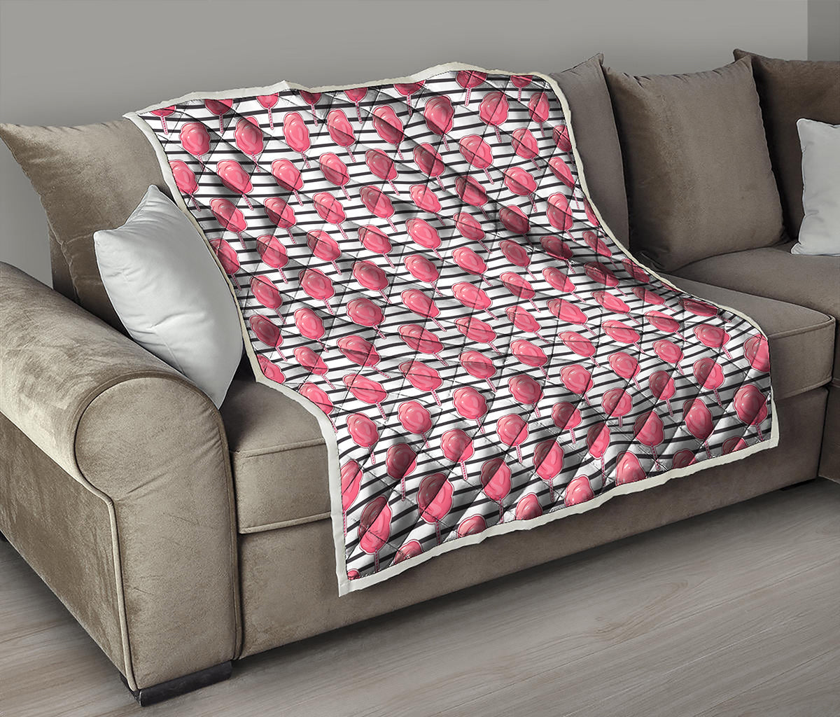 Cotton Candy Striped Pattern Print Quilt