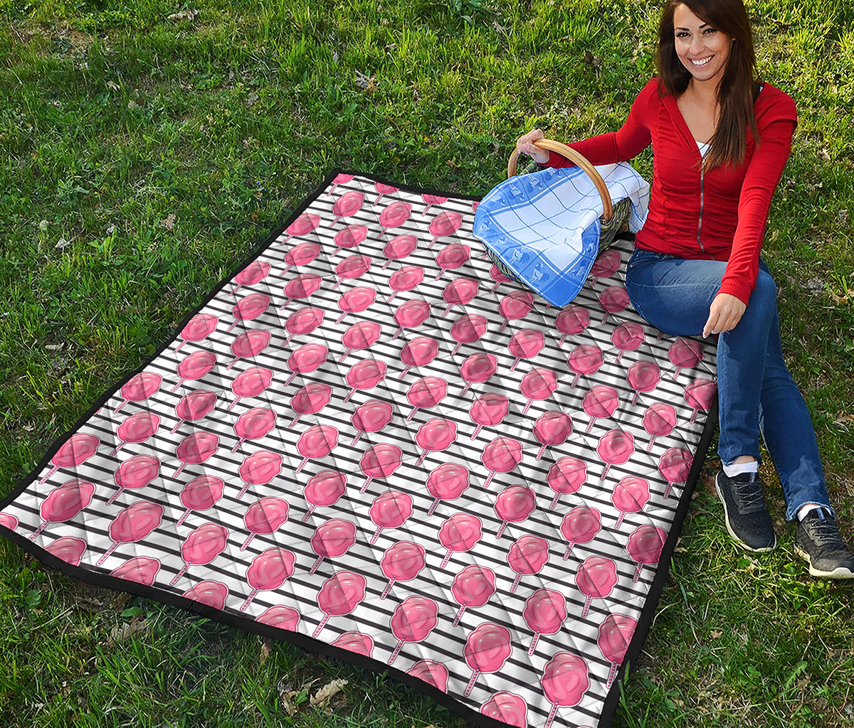 Cotton Candy Striped Pattern Print Quilt