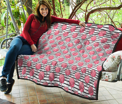 Cotton Candy Striped Pattern Print Quilt
