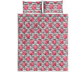 Cotton Candy Striped Pattern Print Quilt Bed Set