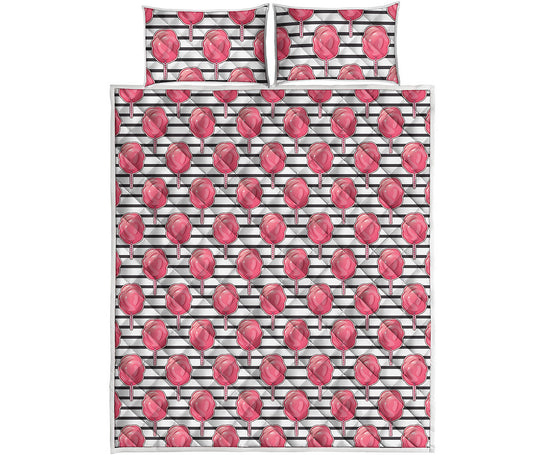 Cotton Candy Striped Pattern Print Quilt Bed Set