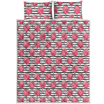 Cotton Candy Striped Pattern Print Quilt Bed Set