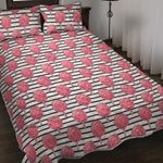 Cotton Candy Striped Pattern Print Quilt Bed Set