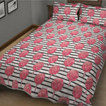 Cotton Candy Striped Pattern Print Quilt Bed Set