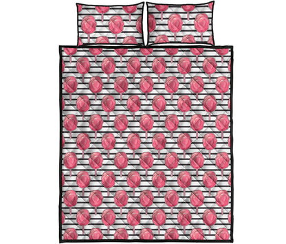 Cotton Candy Striped Pattern Print Quilt Bed Set