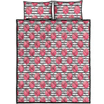 Cotton Candy Striped Pattern Print Quilt Bed Set