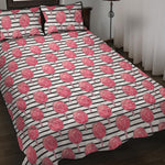 Cotton Candy Striped Pattern Print Quilt Bed Set