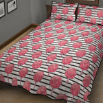 Cotton Candy Striped Pattern Print Quilt Bed Set