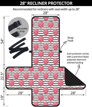 Cotton Candy Striped Pattern Print Recliner Protector