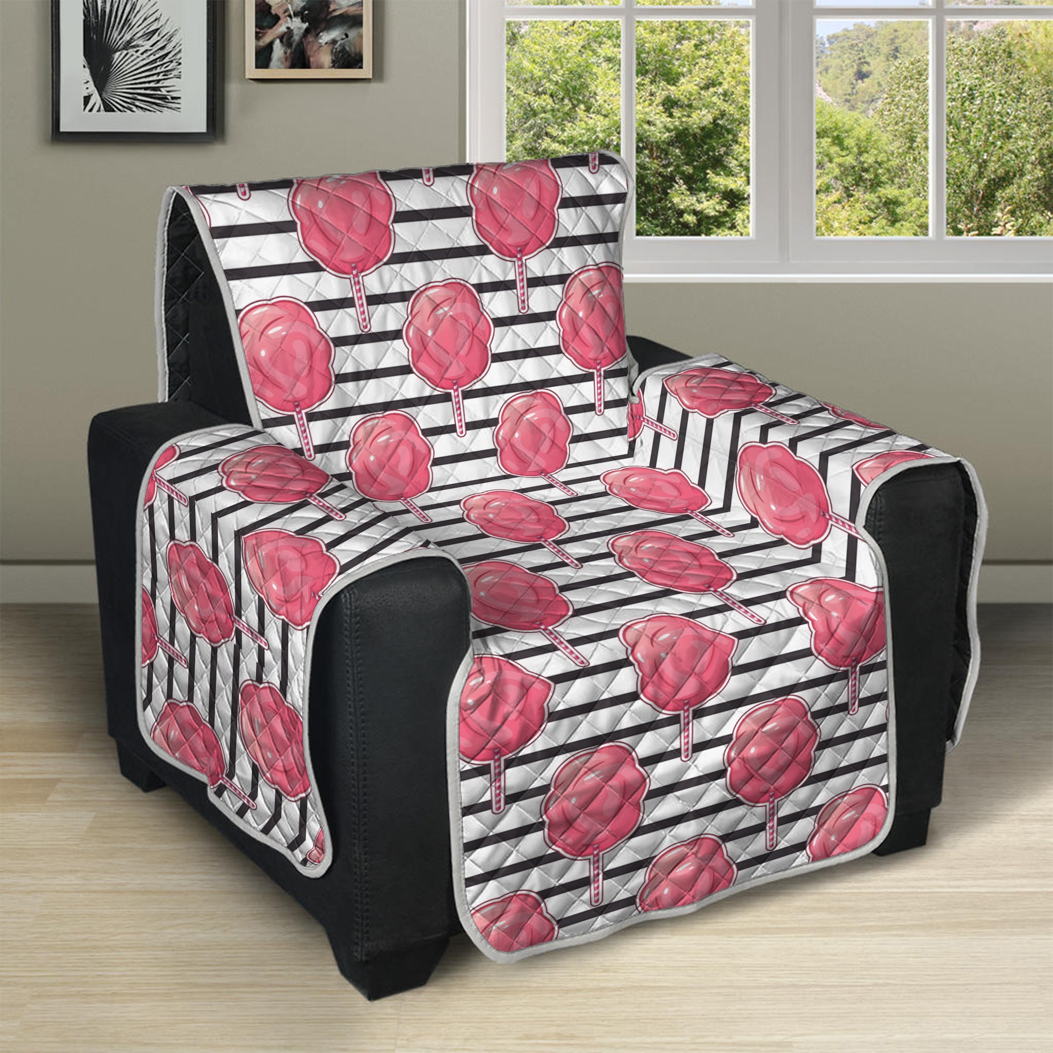 Cotton Candy Striped Pattern Print Recliner Protector