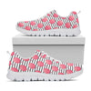 Cotton Candy Striped Pattern Print White Sneakers