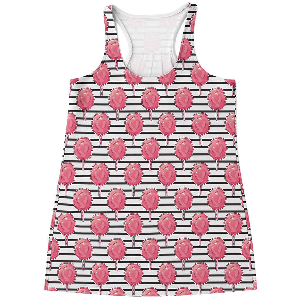 Cotton Candy Striped Pattern Print Women's Racerback Tank Top