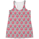 Cotton Candy Striped Pattern Print Women's Racerback Tank Top