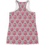 Cotton Candy Striped Pattern Print Women's Racerback Tank Top