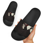 Count Dracula Print Black Slide Sandals