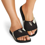 Count Dracula Print Black Slide Sandals