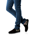 Count Dracula Print Black Slip On Shoes