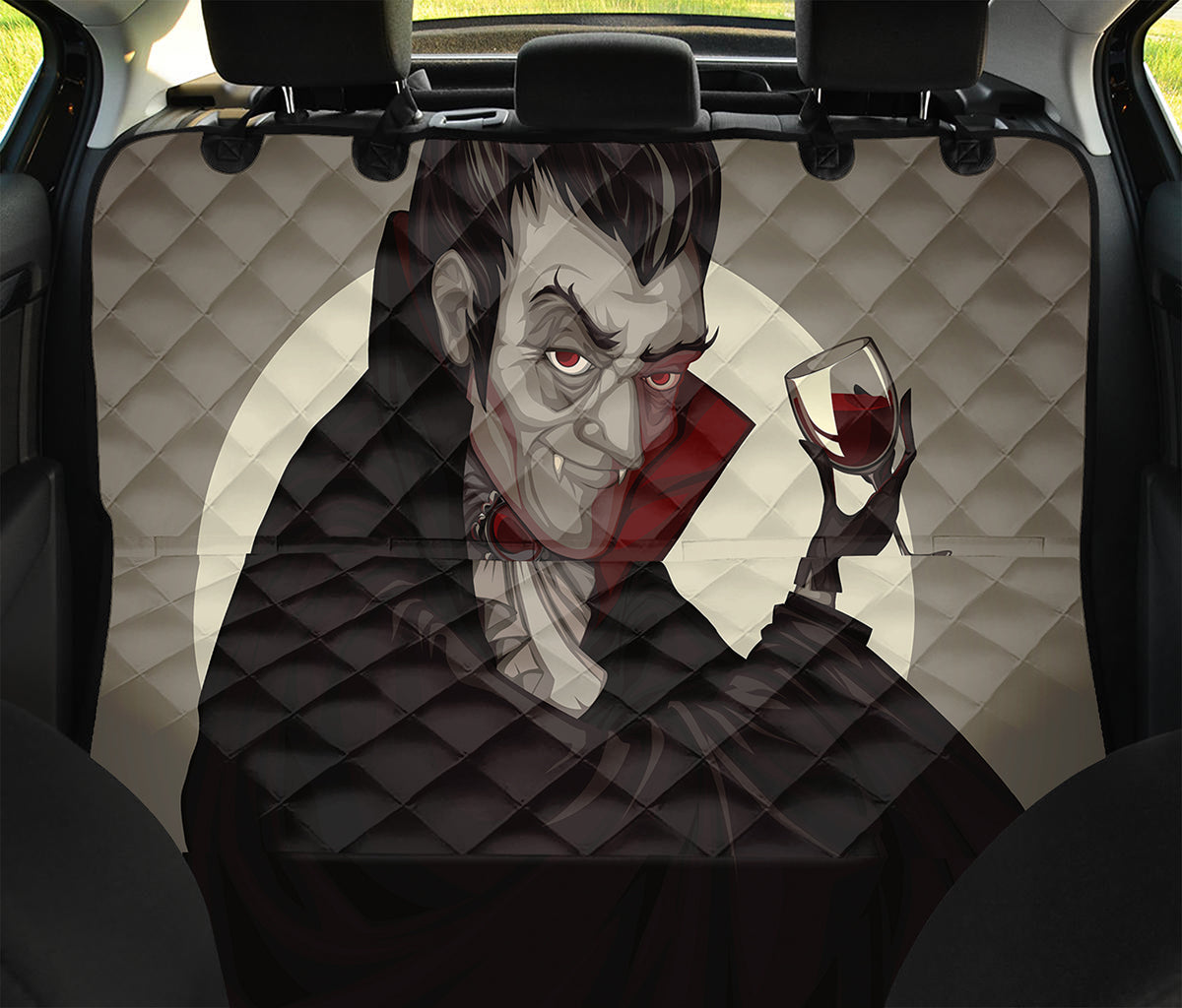 Count Dracula Print Pet Car Back Seat Cover