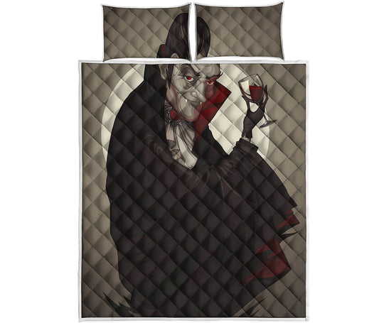Count Dracula Print Quilt Bed Set