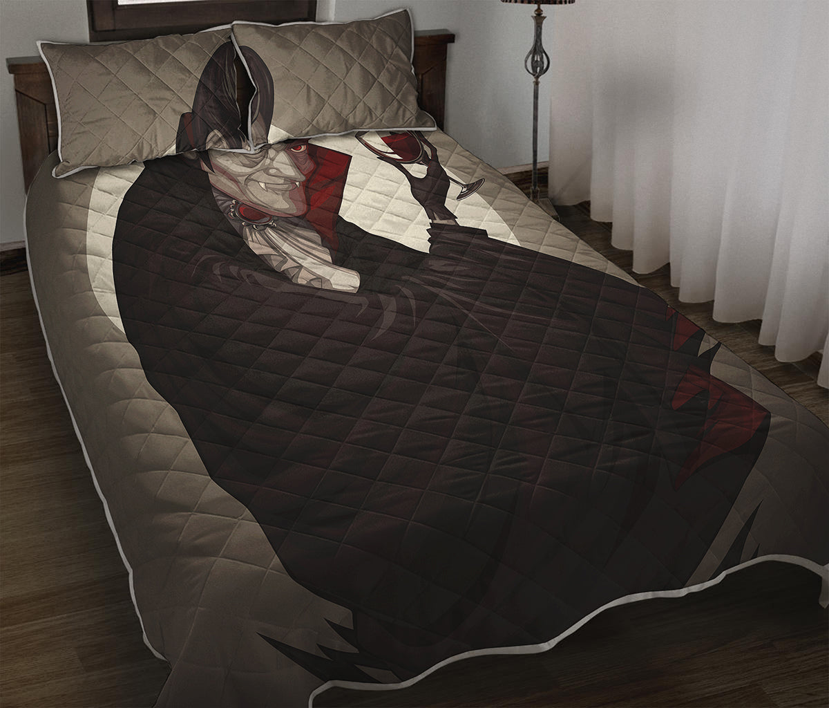 Count Dracula Print Quilt Bed Set