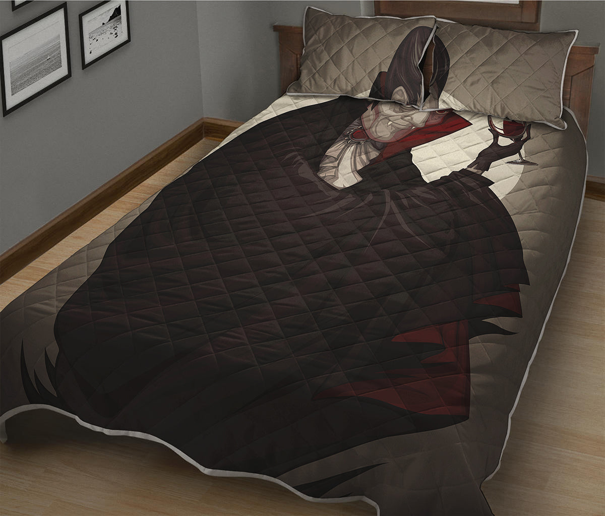 Count Dracula Print Quilt Bed Set