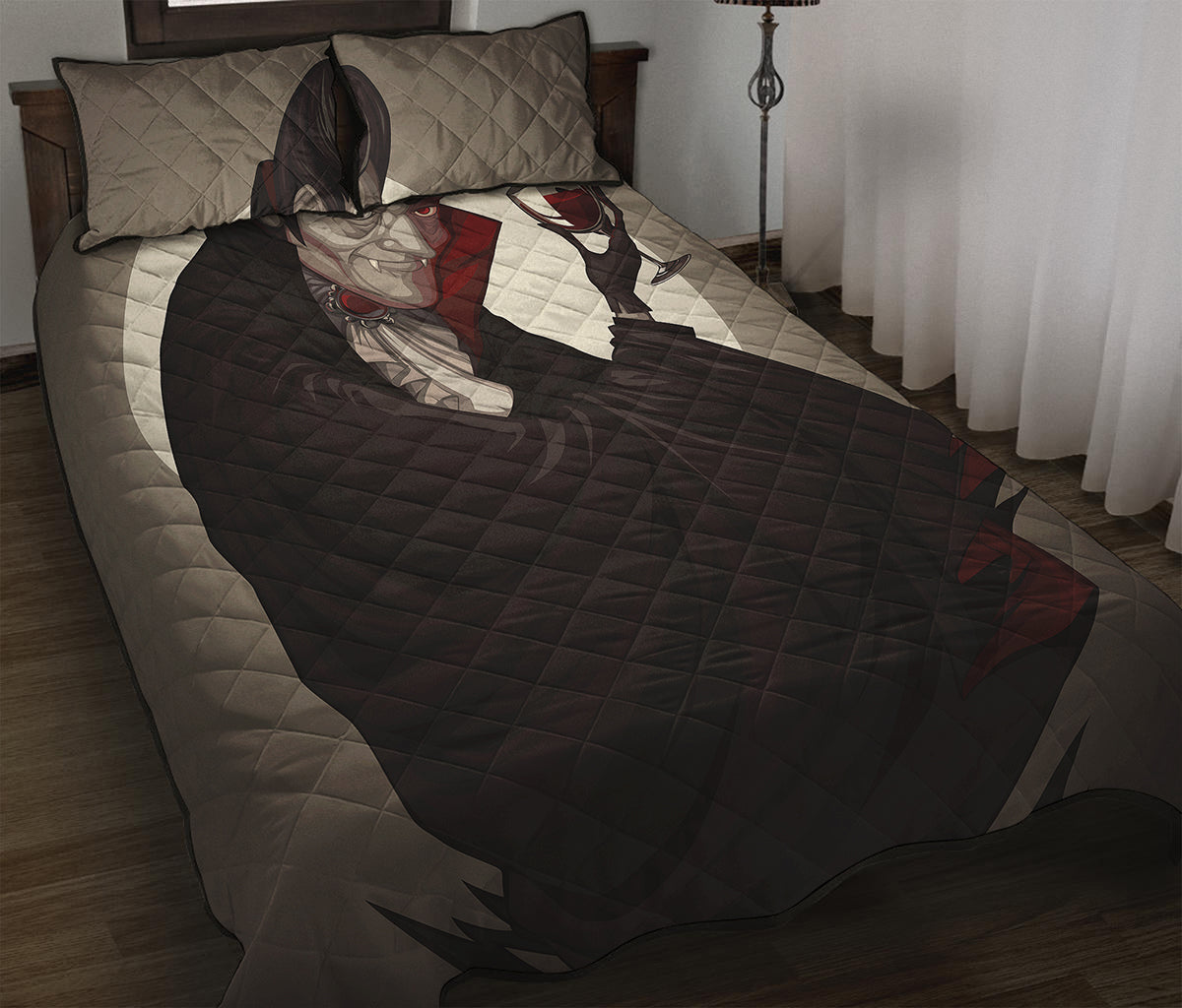 Count Dracula Print Quilt Bed Set