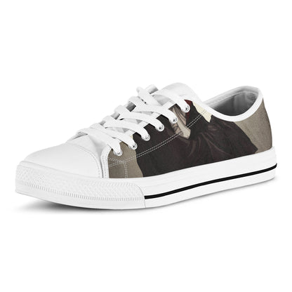 Count Dracula Print White Low Top Shoes