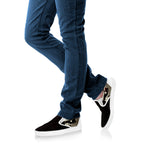 Count Dracula Print White Slip On Shoes