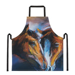 Couple Horses Painting Print Apron