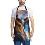 Couple Horses Painting Print Apron