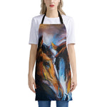 Couple Horses Painting Print Apron