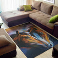 Couple Horses Painting Print Floor Mat