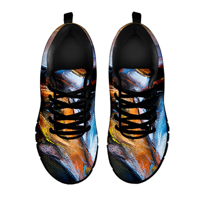 Couple Horses Painting Print Black Sneakers