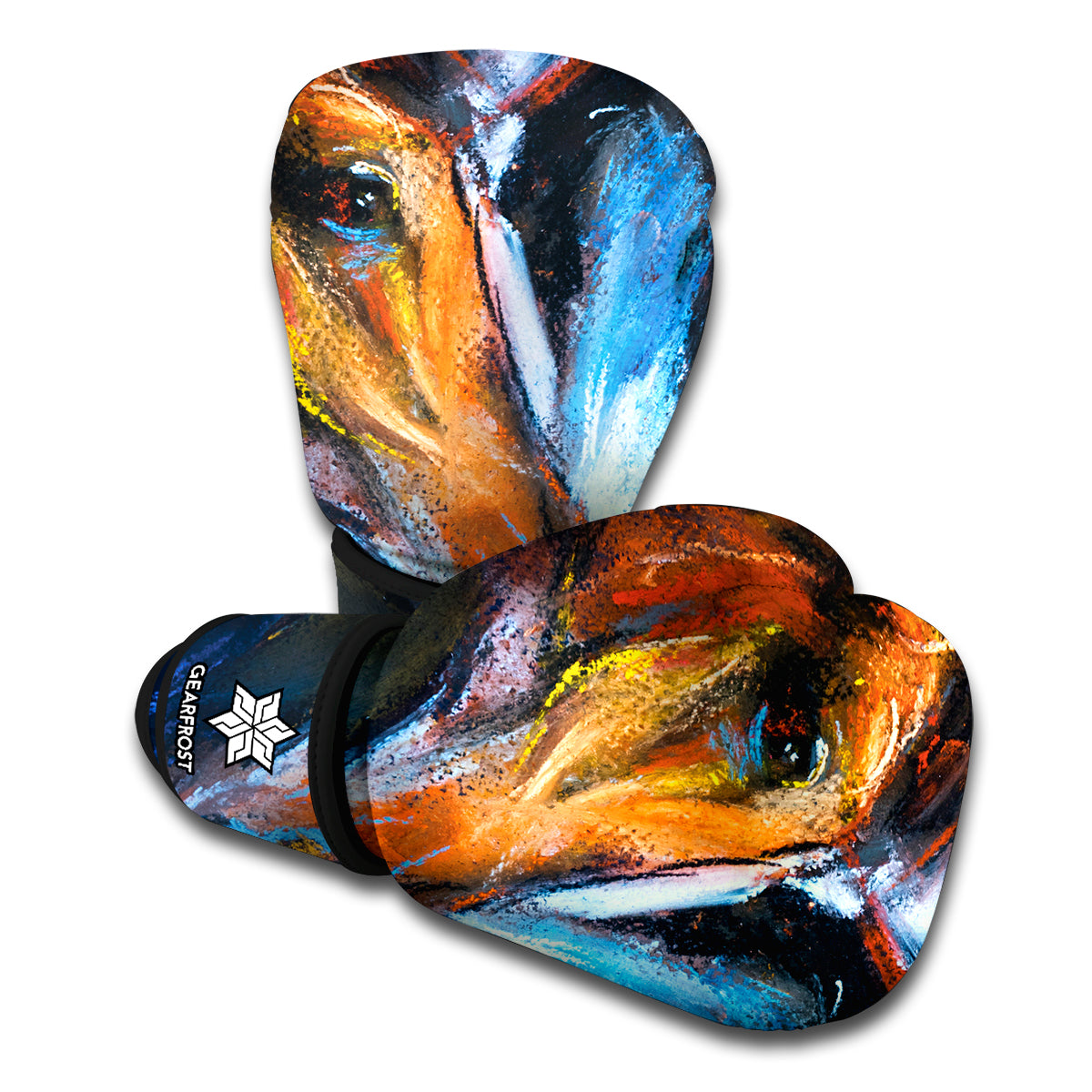 Couple Horses Painting Print Boxing Gloves